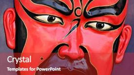  Presentation with opera - Slides featuring beijing opera mask background and a crimson colored foreground
