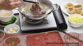  Presentation with shabu - Theme consisting of beijing-shuan-yang-rou-chinese background and a red colored foreground