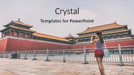  Presentation with china travel - Slide set enhanced with beijing tourist attraction ancient background and a light gray colored foreground