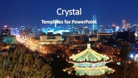  Presentation with architecture city - Slide deck consisting of beijing urban architecture and city background and a ocean colored foreground