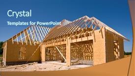  Presentation with new home - Colorful presentation theme enhanced with being built with wood truss backdrop and a ocean colored foreground