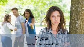  Presentation with peer - Slides enhanced with being bullied by her peer background and a seafoam green colored foreground