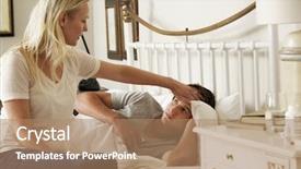  Presentation with home schoolng teens - Cool new PPT theme with being cared for by mother backdrop and a coral colored foreground