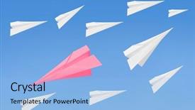  Presentation with crowd - PPT theme having being different - standing out of the crowd background and a light blue colored foreground