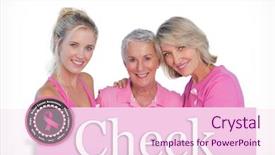  Presentation with breast cancer light - Colorful theme enhanced with being faithful - happy women wearing pink tops backdrop and a lemonade colored foreground