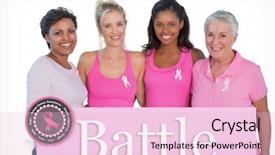  Presentation with breast cancer light - Colorful slide deck enhanced with being faithful - smiling women wearing pink tops backdrop and a lemonade colored foreground