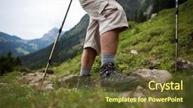  Presentation with motion - Slide deck with being fit - hiking in high mountains motion background and a tawny brown colored foreground