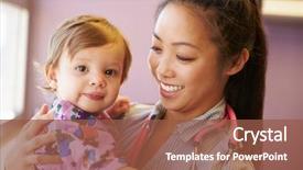  Presentation with pediatric - Presentation theme having picture of young couple drinking coffee in bed background and a coral colored foreground