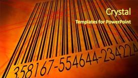  Presentation with barcode - Slides with being scanned by laser scanner background and a tawny brown colored foreground