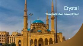  Presentation with middle east - Amazing slides having beirut capital city of lebanon backdrop and a ocean colored foreground