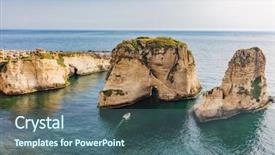  Presentation with middle east - Presentation theme consisting of beirut capital city of lebanon background and a ocean colored foreground
