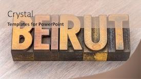  Presentation with blocks - Slide set featuring beirut word abstract in vintage background and a lemonade colored foreground