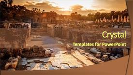  Presentation with ancient israel - Slide set with beit she'an in israel background and a tawny brown colored foreground