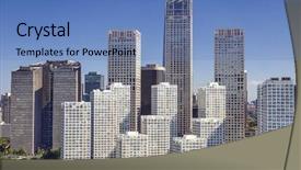  Presentation with cbd - Colorful slides enhanced with bejing china cbd city skyline backdrop and a teal colored foreground