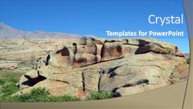  Presentation with kazakhstan - PPT theme with bektau-ata-extinct-volcano background and a teal colored foreground