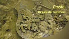  Presentation with coats - PPT theme enhanced with belarusian national coats of arms known as the pahonia background and a tawny brown colored foreground