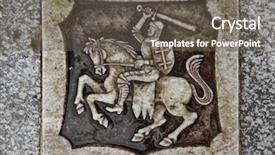  Presentation with coats - Beautiful slide deck featuring stone sculpture horse - belarusian national coats of arms backdrop and a gray colored foreground