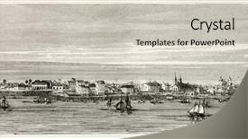  Presentation with view of the old port - PPT theme featuring belem old view brazil created background and a soft green colored foreground