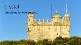  Presentation with europe - Amazing presentation theme having belem tower in lisbon portugal europe backdrop and a light blue colored foreground