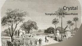  Presentation with village - Beautiful theme featuring vintage palm tree grunge - belenia village old view sudan backdrop and a light gray colored foreground