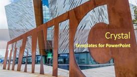  Presentation with titanic - Beautiful presentation design featuring belfast-northern-ireland-august-15 backdrop and a tawny brown colored foreground