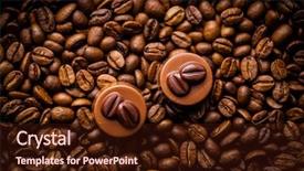  Presentation with coffee beans - Cool new PPT layouts with belgian pralines with coffee flavor backdrop and a wine colored foreground