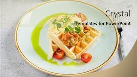  Presentation with bacon - Presentation theme consisting of belgian-waffle-with-bacon background and a soft green colored foreground