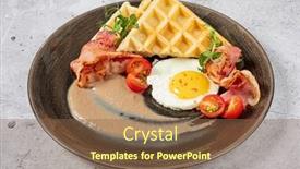  Presentation with bacon - PPT theme enhanced with belgian-waffle-with-bacon background and a tawny brown colored foreground