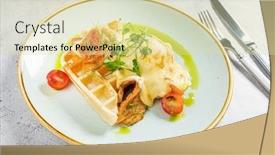  Presentation with bacon - Presentation theme featuring belgian-waffle-with-bacon background and a soft green colored foreground