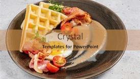  Presentation with bacon - Presentation design consisting of belgian-waffle-with-bacon background and a gold colored foreground