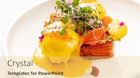  Presentation with egg - Presentation theme enhanced with belgian-waffle-with-poached-egg background and a  colored foreground