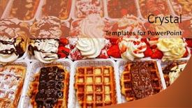  Presentation with waffles - Amazing slide set having belgian waffles in brussels backdrop and a coral colored foreground