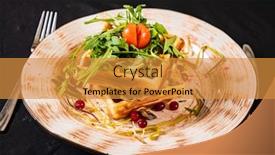  Presentation with waffles - Audience pleasing slide deck consisting of belgian-waffles-with-arugula-salad backdrop and a gold colored foreground