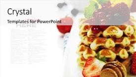  Presentation with waffles - Amazing PPT layouts having waffles with honey and berries backdrop and a white colored foreground
