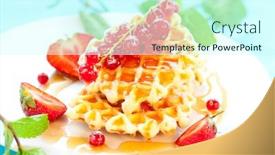  Presentation with waffles - Amazing PPT theme having waffles with honey and berries backdrop and a cool aqua colored foreground