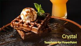  Presentation with cream - Cool new PPT layouts with belgian waffles with ice cream backdrop and a wine colored foreground