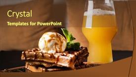  Presentation with waffles - Colorful presentation enhanced with belgian-waffles-with-ice-cream backdrop and a tawny brown colored foreground
