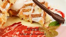  Presentation with waffles - Beautiful presentation design featuring belgian waffles with raspberry jam backdrop and a red colored foreground