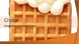  Presentation with waffles - Slide deck with belgian waffles with soft ice cream background and a gold colored foreground