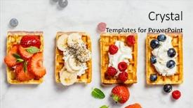  Presentation with cream - Audience pleasing theme consisting of traditional belgian waffles with whipped backdrop and a white colored foreground