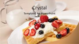  Presentation with waffles - Theme enhanced with belgian waffles with whipped cream background and a lemonade colored foreground