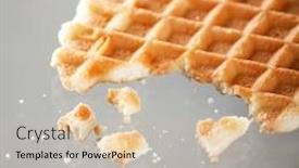  Presentation with waffles - PPT layouts featuring wafers biscuits - belgian waffles background and a soft green colored foreground