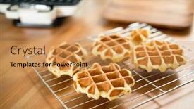  Presentation with waffles - Presentation theme enhanced with belgian waffles background and a gold colored foreground