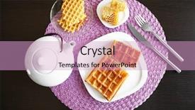  Presentation with belgian waffles fruits - PPT theme with belgic - breakfast with belgian waffles background and a  colored foreground