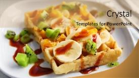  Presentation with delicious cakes pastry fruit - Slide set enhanced with belgic - delicious waffle with fruits background and a yellow colored foreground