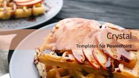  Presentation with waffles - Amazing presentation having belgic - delicious waffles with apple slices backdrop and a coral colored foreground