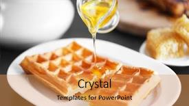  Presentation with waffles - Slide deck enhanced with belgic - pouring honey on waffles background and a  colored foreground