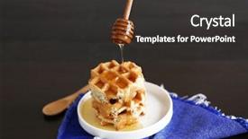  Presentation with honey skincare - Audience pleasing presentation theme consisting of belgic - pouring honey on waffles backdrop and a dark gray colored foreground