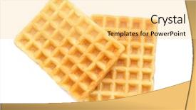  Presentation with waffles - Colorful theme enhanced with belgic - tasty waffles on white background backdrop and a yellow colored foreground
