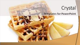  Presentation with dessert waffle ice cream and cake - Cool new presentation theme with belgic - tasty waffles with delicious fruit backdrop and a light gray colored foreground
